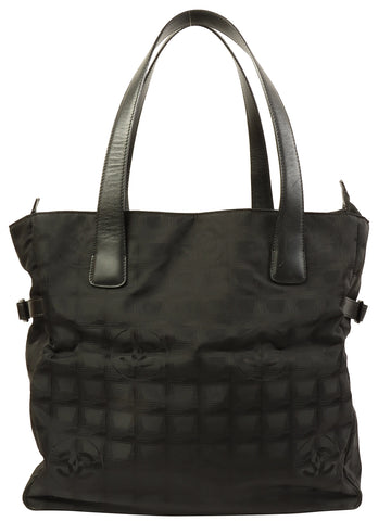CHANEL Around 2000 Made New Travel Nylon Tote Bag Black