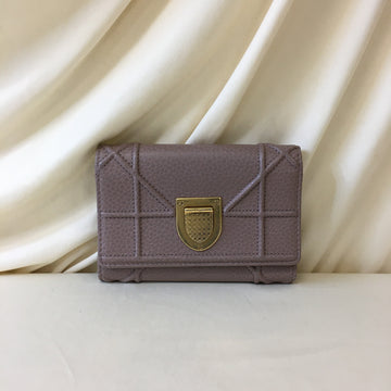 CHRISTIAN DIOR Dior Grey Leather Diorama Wallet Sku# 68656