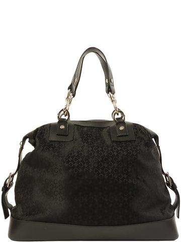 CELINE C Macadam Pattern Top Handle Bag Black