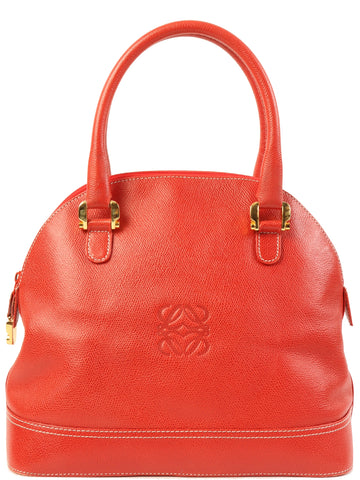 LOEWE Anagram Logo Embossed Top Handle Bag Red