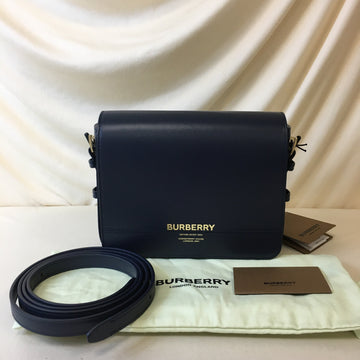 Burberry Navy Leather Small Grace Bag Sku# 69125
