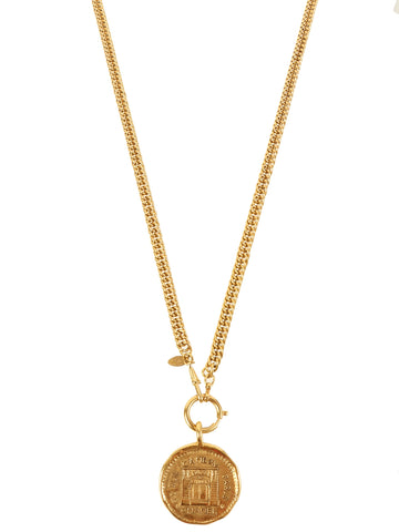 CHANEL Coin Charm Necklace Gold
