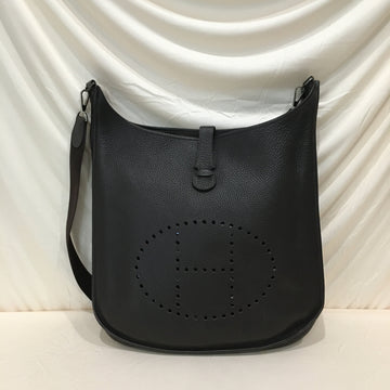 Hermes Dark Brown Leather Evelyne TGM Super Rare Size Crossbody Bag Sku# 71342