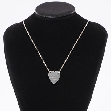 Gucci Heart Tag Necklace Silver Silver Sterling
