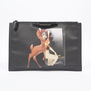 Givenchy Antigona Bambi Clutch Black / Tan / White Leather Medium