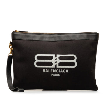 BALENCIAGA Logo Canvas Clutch Clutch Bag