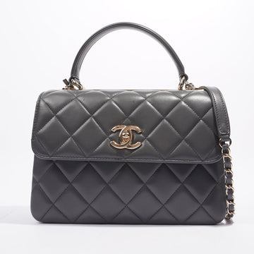 Chanel CC Trendy Bag Grey Lambskin Leather Small