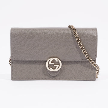 Gucci Interlocking G Wallet On Chain Grey Leather