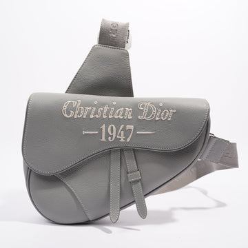 Christian Dior 1947 Saddle Bag Grey Leather OS