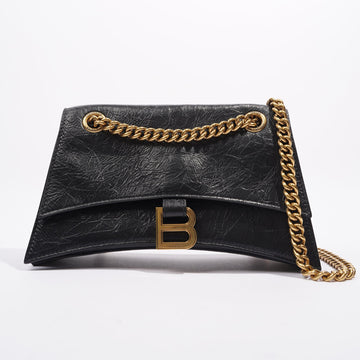 Balenciaga Crush Chain Bag Black Leather Small