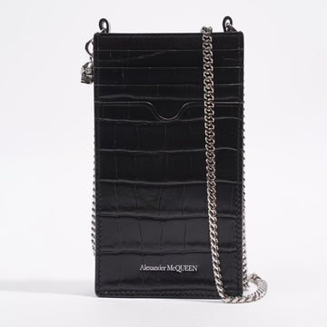 Alexander McQueen Chain Phone Case Black Leather