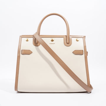 Burberry Title Bag Cream / Brown Leather Small