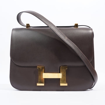 Hermes Constance Chocolate Brown Calfskin Leather