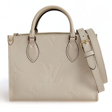 LOUIS VUITTON Louis Vuitton Louis Vuitton OnTheGo Empreinte PM shoulder bag in ivory leather