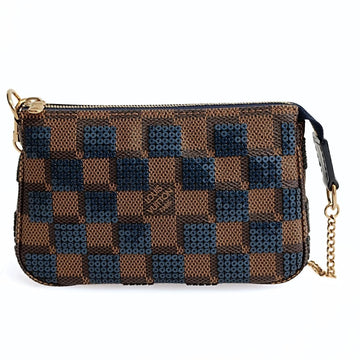 LOUIS VUITTON Louis Vuitton Louis Vuitton Damier Ebene accessory clutch bag with sequins