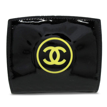 CHANEL CC Patent Zip Around Compact Wallet Small Wallets