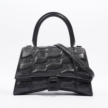 Balenciaga Small Hourglass Black Embossed Leather
