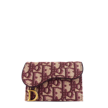 DIOR Saddle Lotus Dior Oblique Jacquard Wallet
