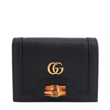 GUCCI Diana Card Case Leather Wallet
