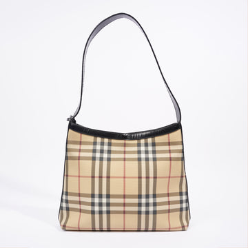 Burberry Small Tote House Check Coated Canvas
