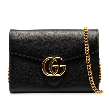 GUCCI GG Marmont Leather Wallet on Chain Crossbody Bag