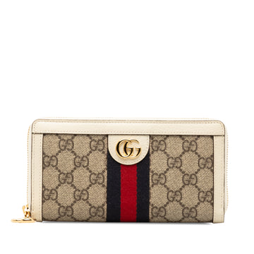 GUCCI GG Supreme Ophidia Zip Around Wallet Long Wallets