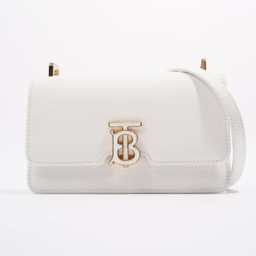 Burberry TB Elongated Bag White Leather