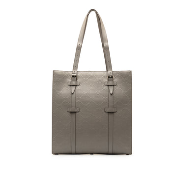 GUCCI GG Embossed Leather Vertical Tote Tote Bag