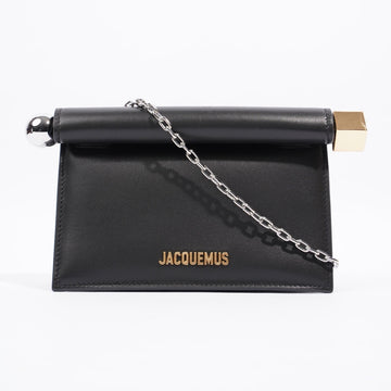 Jacquemus La Petite Pochette Rond Carre Black Lambskin Leather