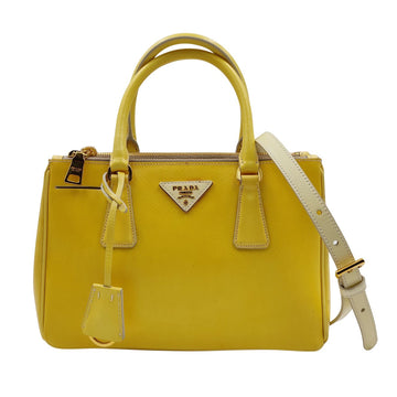 PRADA Prada Prada Mini Galleria bag in yellow patent leather