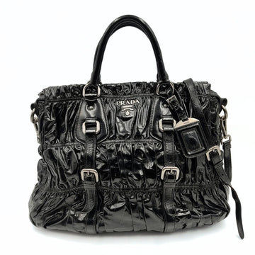 PRADA Prada Prada Shopper shoulder bag in black Gaufre paint
