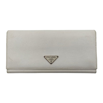 PRADA Prada Prada Saffiano long wallet in white leather