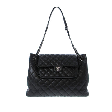 CHANEL Quilted Lambskin Front Flap Pocket Tote Tote Bag