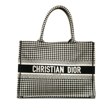 DIOR Medium Houndstooth Embroidered Book Tote Tote Bag