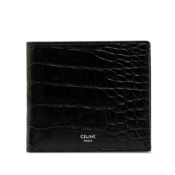 CELINE Embossed Leather Bifold Wallet Small Wallets