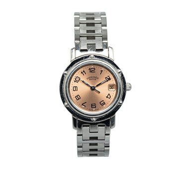 HERMES Quartz Stainless Steel Clipper Watch