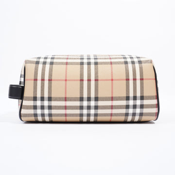 Burberry Travel Pouch Vintage Check Coated Canvas