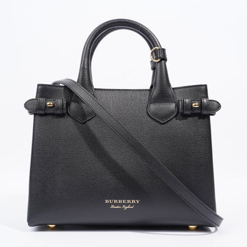 Burberry Small Banner Tote Black / House Check Leather