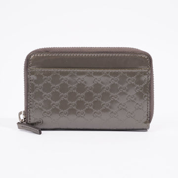 Gucci Microguccissima Compact Wallet Grey Patent Leather
