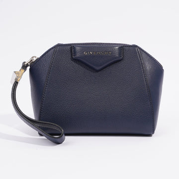 Givenchy Antigona Cosmetic Pouch Navy Grained Leather