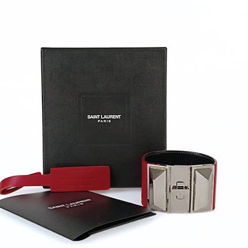 SAINT LAURENT Saint Laurent Saint Laurent Collier de Chien red leather bracelet