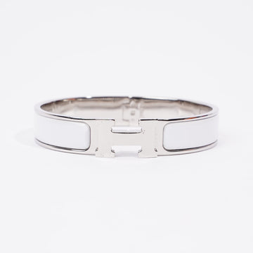 Hermes Clic H Silver / White Enamel Silver Plated PM