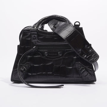 Balenciaga Balenciaga Mini Neo Classic City Croc Leather Bag Black Embossed Leather Mini