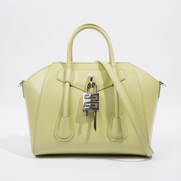 Givenchy Antigona Lock Bag Avocado Green Leather Mini