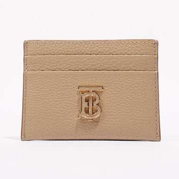 Burberry TB Card Case Oat Beige Grained Leather