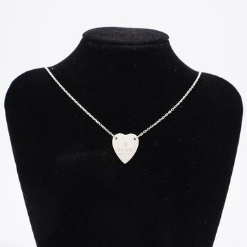 Gucci Trademark Necklace With Heart Pendant Silver Silver Sterling