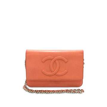 CHANEL CC Caviar Wallet On Chain Crossbody Bag