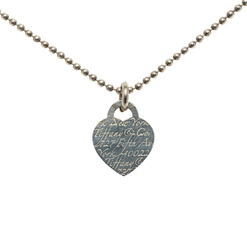Tiffany Notes Heart Ball Chain Necklace Costume Necklace