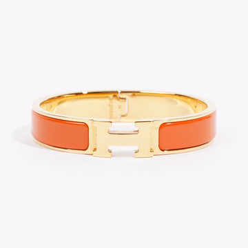 Hermes Clic H Bracelet Orange Gold Plated M