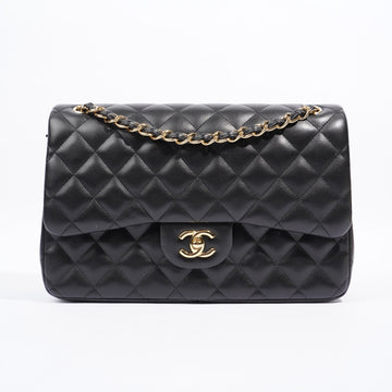 Chanel Large Classic Flap Black Lambskin Leather
